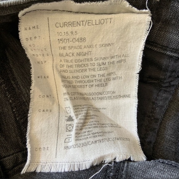 Current/Elliott Spade Ankle in Black Night Faded Black Jeans - Picture 8 of 15